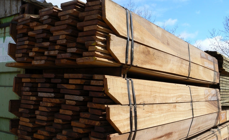 Damwand planken 40mm dik Hardhout per m2 - Wal-beschoeiing.nl