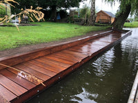 Okan Hardhouten Vlonderplanken 35 mm x 145 mm - Duurzaam & Esthetisch - Wal-beschoeiing.nl