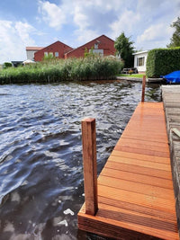 Okan Hardhouten Vlonderplanken 35 mm x 145 mm - Duurzaam & Esthetisch - Wal-beschoeiing.nl